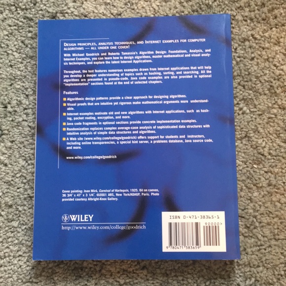 Algorithm Design, Goodrich & Tamassia Textbook - Picture 2 of 4